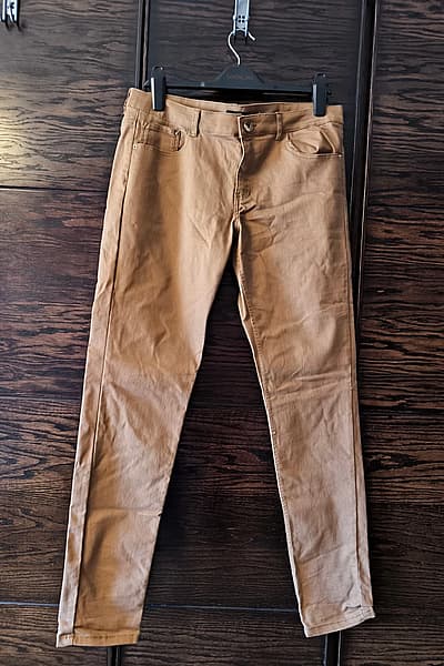 H&M Tan Slim Fit Trousers by H&M — pre-loved on Thrifted.mt