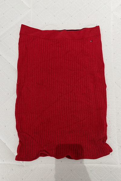 Red ribbed Tommy Hilfiger skirt by Tommy Hilfiger — pre-loved on Thrifted.mt