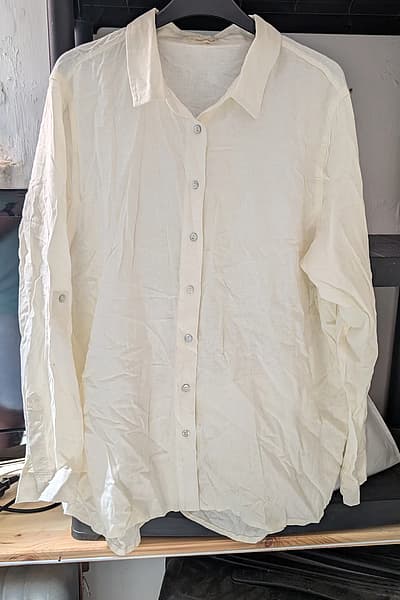 Cream Linen Blend Shirt by Marfinno — pre-loved on Thrifted.mt