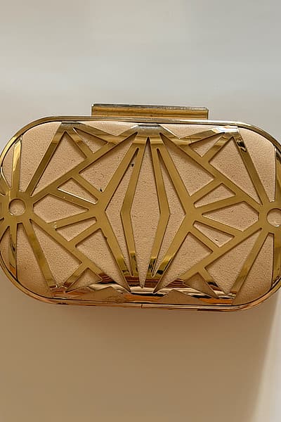 Gold & Champagne Art Deco Evening Clutch Bag – Wedding, Party & Occasion Handbag by Aldo — pre-loved on Thrifted.mt