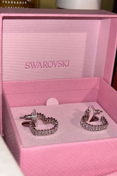 Swarovski Silver Heart Earrings by Swarovski — pre-loved on Thrifted.mt