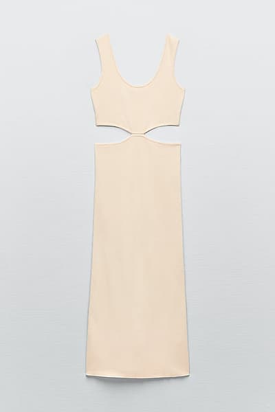 Zara Cream cut-out midi dress (S) by Zara — pre-loved on Thrifted.mt