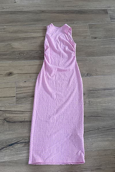 Pink Textured Midi Dress by SHEIN — pre-loved on Thrifted.mt