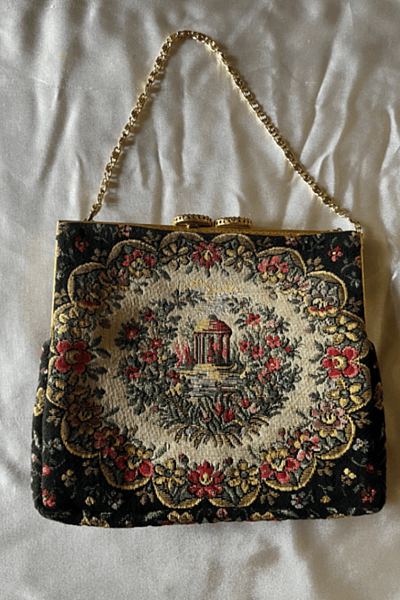 Vintage petit point/tapestry Floral Evening Bag — pre-loved on Thrifted.mt