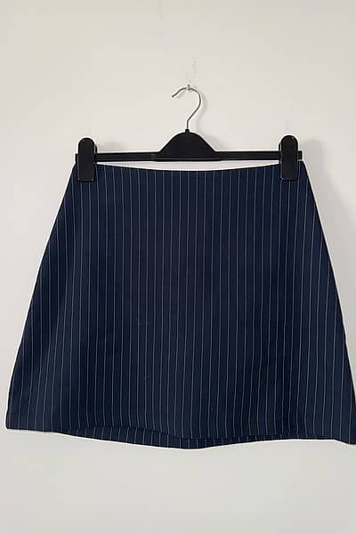 Navy Pinstripe Mini Skirt by Monki — pre-loved on Thrifted.mt