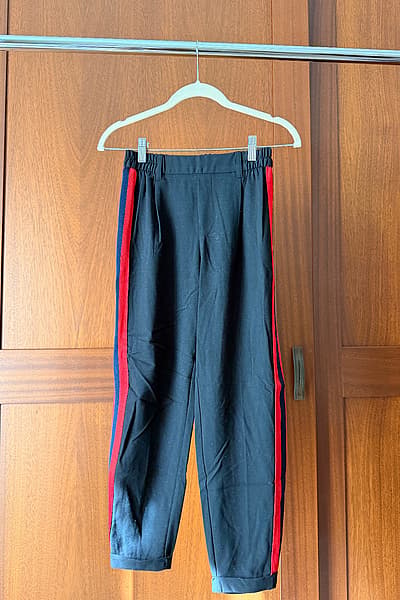 Bershka Black-Red Stripes Pants — pre-loved on Thrifted.mt