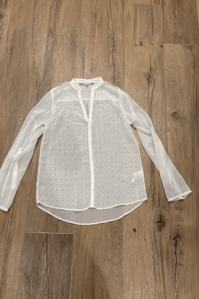 White Sheer Embellished Blouse by Next — pre-loved on Thrifted.mt
