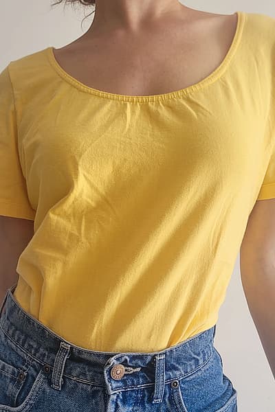 Yellow Scoop Neck Top