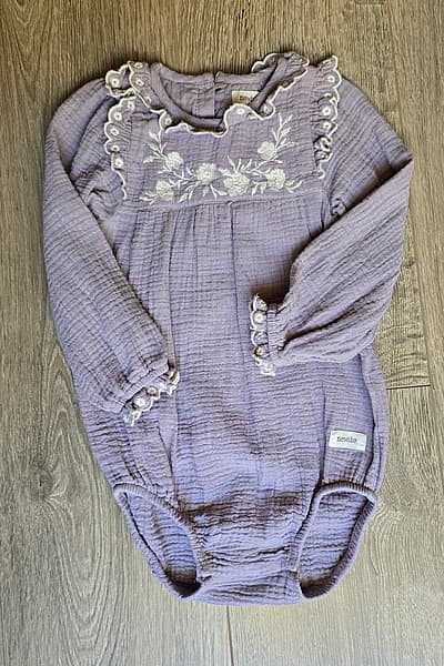 Newbie 100% Cotton Muslin Embroidered Romper by newbie — pre-loved on Thrifted.mt